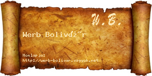 Werb Bolivár névjegykártya